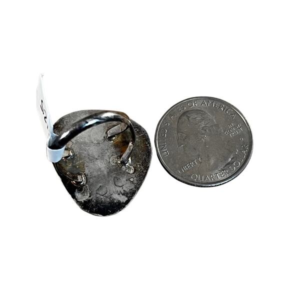 Vintage Turquoise Ring Signed FC, Sterling Silver Native American Ring Sz 7 - Picture 4 of 11